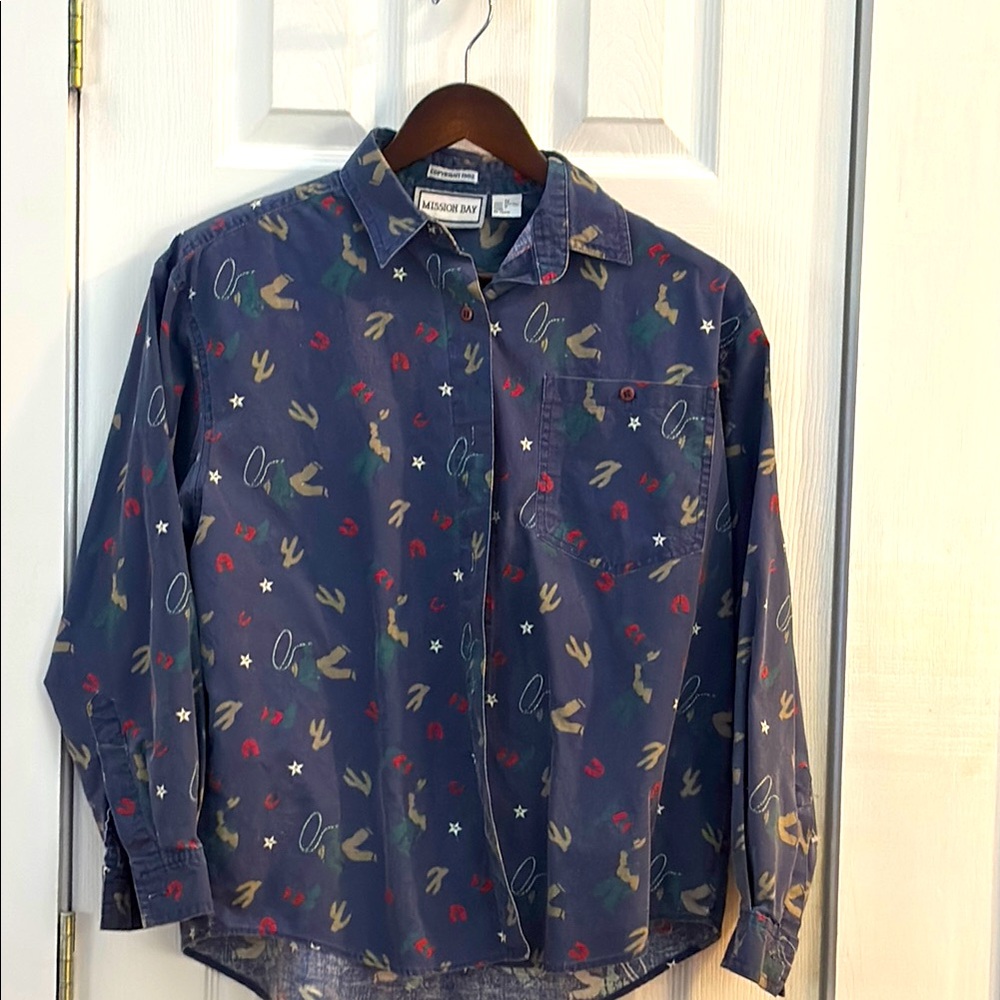 Vintage Western Mission Bay women’s cowgirl shirt , size M, button down